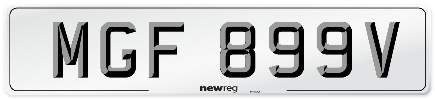MGF 899V Number Plate from New Reg